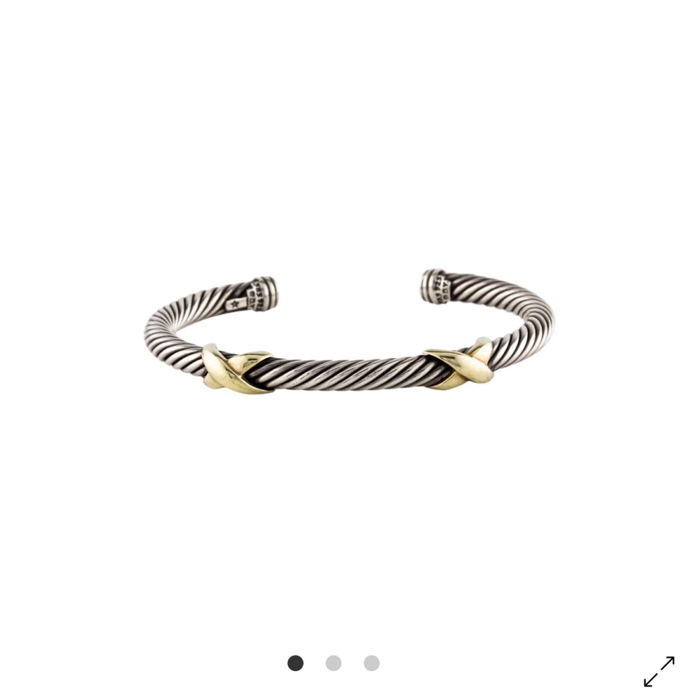 Silver and Gold Twisted Cable Bracelet - Picture 6 of 6